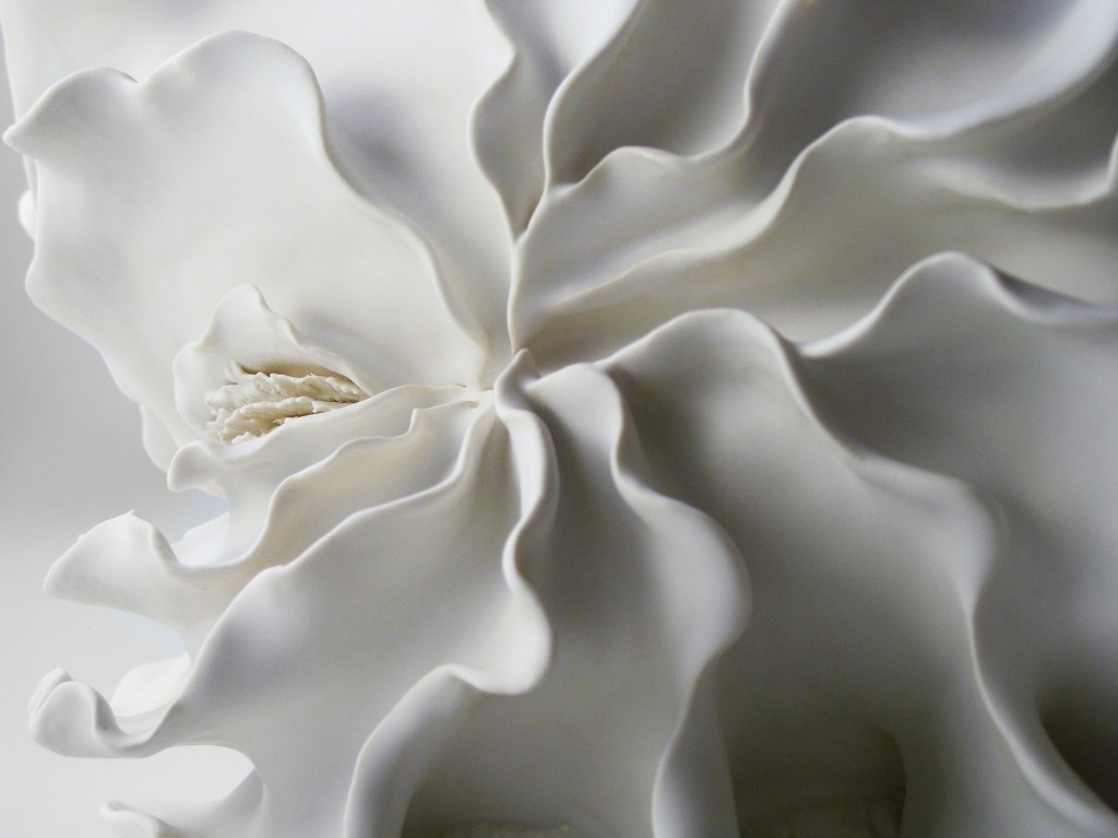 This porcelain sculpture is titled "Sea of Memory." Photo courtesy of Noriko Kuresumi
